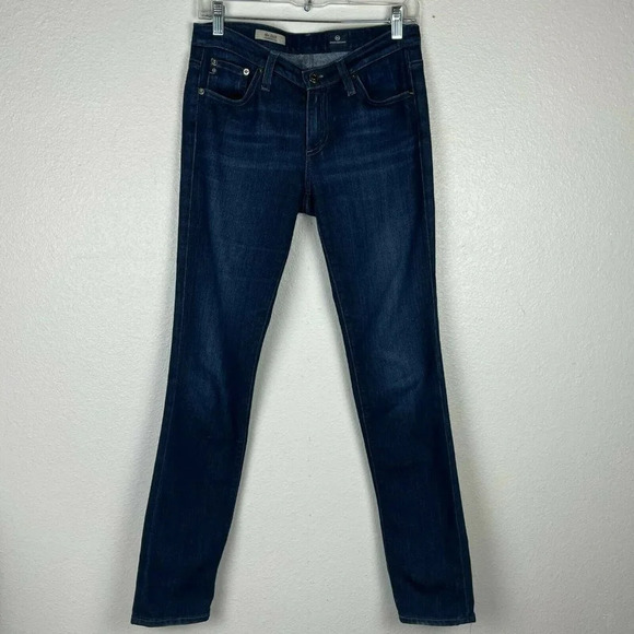 AG Adriano Goldschmied Jeans Women's Sz 27 Stilt Cigarette Ankle Low Rise Blue - Picture 1 of 8